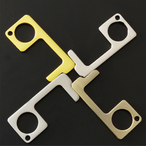 Más reciente fabricante <span class=keywords><strong>No</strong></span> contacto clave cadena anillo de latón manos libres <span class=keywords><strong>No</strong></span> tocar la puerta abridor llavero - Product Image 5