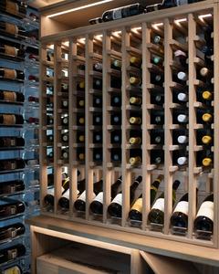 ตู้ไวน์ขนาดใหญ่แบบทันสมัยพร้อมไฟ LED ที่เก็บเหล้าทำจากไม้สำหรับบาร์ที่บ้านหรูหราแบบกำหนดเอง - Product Image 2