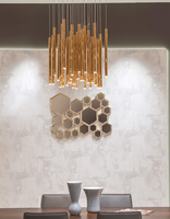 Personnalisable Moderne Luxe Rond Villa Pole Plafonnier Encastré MY9659 Acier Inoxydable LED Télécommande