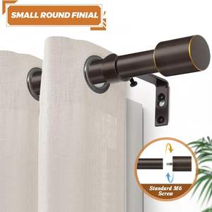 Современный золотой карниз с регулируемой телескопической штангой, двойной карниз для гостиной и спальни - Product Image 4