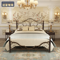 Lit double épaissi renforcé style européen de luxe princesse protection de l'environnement lit simple 1.8m 1.5m cadre de lit en fer