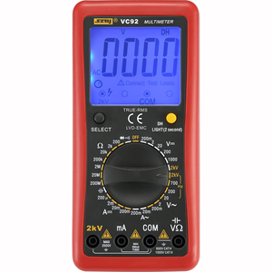 VC92 2000V LCD มัลติมิเตอร์แบบดิจิตอล มัลติมิเตอร์แบบดิจิตอลอเนกประสงค์สำหรับอุตสาหกรรมไฟฟ้าโซลาร์เซลล์ - Product Image 2