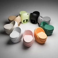 WC monobloc européen mat, design moderne de forme ronde, montage au sol, céramique de salle de bain, toilette à double chasse