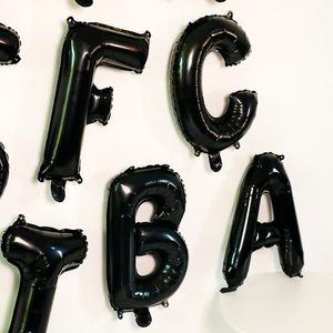 Balon Angka & Huruf Hitam 16 Inci Berkualitas Tinggi Foil Kreatif Dekorasi Suasana Pesta Ulang Tahun Pernikahan - Product Image 2