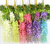 Lila Ratta hängenden Garten Blumen Seide Dekoration Blume Hochzeit Dekor Girlanden künstliche Glyzinien Rebe