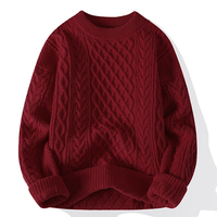 Pull en maille polyester imprimé grande taille unisexe, chaud, col rond ou col roulé, doublure polaire, logo avant, tendance, automne-hiver
