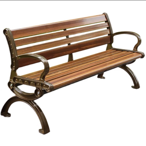 Panca da <span class=keywords><strong>giardino</strong></span> per esterni in legno massello in acciaio massiccio metallo moderno parco pubblico più venduto - Product Image 4