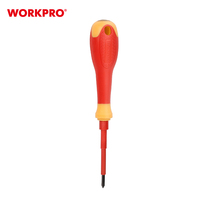 Jeu de tournevis isolés VDE WORKPRO 2,5 x 50 mm pour électriciens, tournevis à fente et Phillips