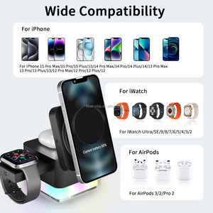 Base de téléphone Cube de charge rapide Support de support de veilleuse personnalisable <span class=keywords><strong>4</strong></span> en 1 Pliant Multi en un Combiné Chargeur <span class=keywords><strong>sans</strong></span> <span class=keywords><strong>fil</strong></span> - Product Image 5