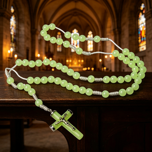 Chapelet catholique en résine de haute qualité, rond, avec perles d'Assise, motif croix, 20 chevaliers templiers, vente en gros, en vrac, pour la vente en gros de articles religieux. - Product Image 5