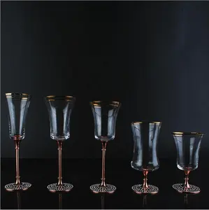 280ml 350ml 380ml 5oz Roségold Becher Glas Wein Champagner Luxus Hochzeit Festliche transparente Champagner flöten