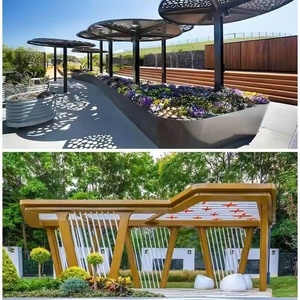 Pavillons paysagers personnalisables sur mesure, couloirs culturels de campus, parcs carrés, gazebos de forme irrégulière en acier inoxydable - Product Image 5