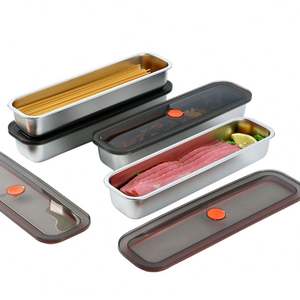 Caja de Acero Inoxidable para Mantener la Frescura con Tapa y Bandeja para Tocino, Apta para Almacenar Carne, Frutas, Verduras y Productos para el Desayuno - Product Image 5