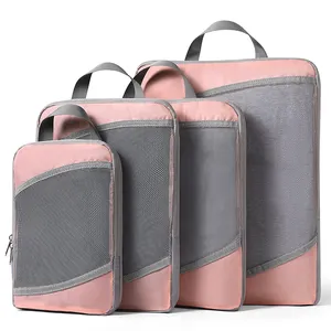 गर्म बेचने के लिए यात्रा अनिवार्य आयोजक बैग सामान यात्रा सामान सूटकेस के लिए 4 सेट संपीड़न पैकिंग क्यूब्स