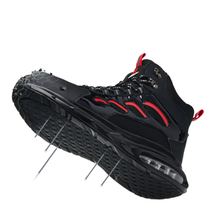 รองเท้าบูทนิรภัยหุ้มข้อเหล็ก ป้องกันการเจาะทะลุ พื้นรองเท้าด้านนอกทำจากยาง ทนทานต่อแรงกระแทก ใช้ได้ทุกฤดู เหมาะสำหรับโรงงาน - Product Image 1