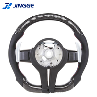 Setir Kemudi Kulit Serat Karbon Premium dengan LED untuk Seri 1/2/3/4/5 X3/X5/M3/E60/E72/E90/F Chassis Sporty 40mm Grip