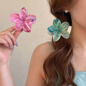 <span class=keywords><strong>Pince</strong></span> à cheveux motif marbre et <span class=keywords><strong>fleur</strong></span>, nouveau style, <span class=keywords><strong>pince</strong></span> à fleurs mélangées, <span class=keywords><strong>pince</strong></span> requin mignonne, accessoire capillaire - Product Image 6
