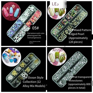 SunelPort Joyería para <span class=keywords><strong>Uñas</strong></span>, Diamantes de Imitación Transparentes de Gelatina con Diseño de Dibujos Animados, Diamantes Negros, 12 Cajas, 2/3/4 mm, Perlas Blancas con Parte Posterior Plana, SP-205, Simple - Product Image 5