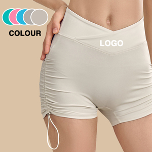 Shorts de sport de course à pied, de gym et de yoga en nylon avec cordon de serrage, nouveaux modèles 2023, shorts de contour pour les fesses, shorts qui rehaussent les fesses - Product Image 1