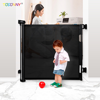 Barrière de sécurité pour bébé à domicile, largeur réglable, barrière de sécurité pour enfants, escalier, couloir, cuisine, barrière de sécurité rétractable en maille pour bébé