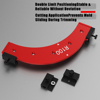 Imbot DIY Precision R100-R300 Gabarit d'angle en alliage d'aluminium rouge pour le travail du bois, pour coupes intérieures/extérieures et grands arcs arrondis