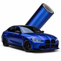 Film de protection auto-adhésif pour voiture en PVC bleu métallisé mat, 2 mil, avec technologie Air Release, écologique