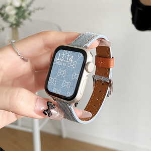 New Bất Da Ban Nhạc Đồng Hồ Cho Loạt Đồng Hồ 9 8 7 6 Jean Móc Và Vòng Lặp Dây Đeo Đồng Hồ 38 40 41 42 44 45 49Mm Phụ Nữ Vòng Đeo Tay - Product Image 5