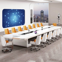 Mobilier de bureau unique avec logo personnalisé table de réunion en forme de U table de conférence en pierre artificielle 20 séances