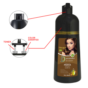 Logo personalizzato 400ml olio di Argan <span class=keywords><strong>marrone</strong></span> tinture per capelli Shampoo di lunga durata Semi-permanente di colore <span class=keywords><strong>marrone</strong></span> scuro per uso salone - Product Image 2