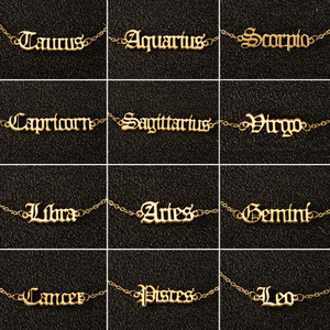 Tobillera de Acero Inoxidable con Baño de Oro de 18k, Diseño Antiguo Inglés, 12 Signos del Zodíaco, Joyería para Pies de Mujer, a la Moda y Resistente al Deslustre - Product Image 2