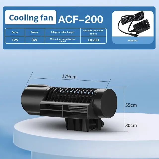 Jebao ACF 200 300 Eco-Friendly Rectangle Plastic Summer Cooling Fan Ultra Quiet Energy Saving Adjustable for Aquarium Fish Tank