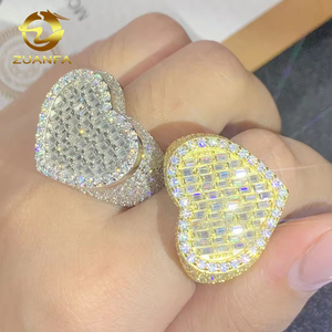 Wholesale Heart Style <strong>Men</strong> <strong>Rings</strong> Fine Jewelry 925 Sterling Silver VVS Moissanite Diamond Iced Out Hip Hop <strong>Ring</strong> - Product Image 1