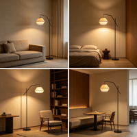 Lampadaire à bras articulé en fer, style moderne, réglable, haute luminosité, blanc chaud, pour villa, hôtel, salon
