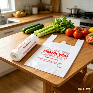 Plastic Vest Bags USA Market Durable T-Shirt Bag HDPE <b>Material</b> Hand Length Handle Customizable Supermarket Shopping Convenience - Product Image 1