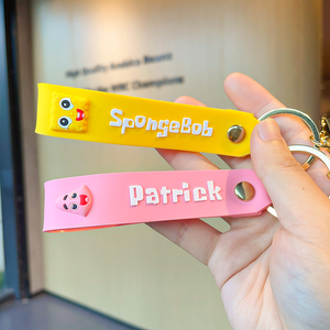 Personalizado divertido personalizado <span class=keywords><strong>Bob</strong></span> <span class=keywords><strong>Esponja</strong></span> llavero dibujos animados Patricio estrella colgante coche bolsa colgante Accesorios - Product Image 4