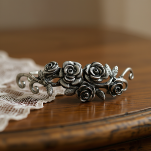 E3582 Pendientes de plata antigua con forma de flor para mujer, joyería vintage de aleación, chapado en plata tibetana - Product Image 2