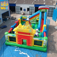 WODI - Castillo Inflable de PVC de Grado Comercial de 0,55 mm, Castillo Inflable con Tobogán, Barco Pirata Inflable, Actividad para Carnaval Escolar Acuático