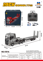 Nouveau modèle 2026 Huina 1501 Tracteur sous licence Scania 770S V8 1/18 RC, modèle de camion benne à plateau et semi-remorque télécommandé 2.4G