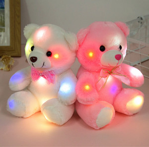 Peluche lumineuse colorée de 20 cm, jouet en peluche anime, adorable compagnon de nuit, ours en peluche <span class=keywords><strong>lumineux</strong></span>, ours en peluche LED - Product Image 1