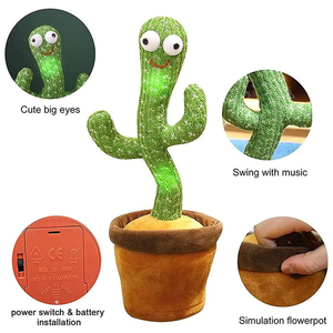 Muñeco <span class=keywords><strong>de</strong></span> Peluche <span class=keywords><strong>de</strong></span> Cactus Bailarín y Cantante con Luces Musicales, Juguete <span class=keywords><strong>de</strong></span> Peluche Suave con Forma <span class=keywords><strong>de</strong></span> <span class=keywords><strong>Maceta</strong></span> - Product Image 3