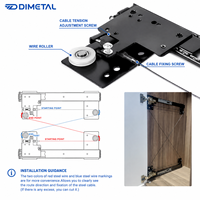 Porte coulissante escamotable DIMETAL Premium pour armoire, silencieuse, à rail dissimulé latéral