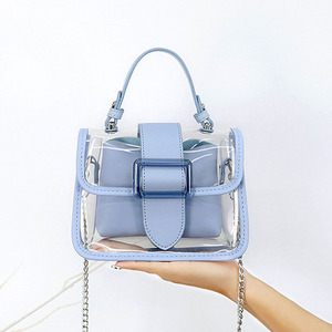 Envío Gratis 2019 Bolsos de Mano de PVC Transparente Tipo Jelly de Alta Calidad para Mujer con Cadena Cruzada - Product Image 2