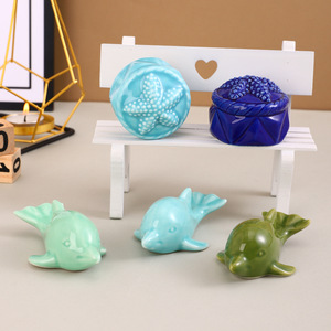 Figuras de ballenas de cerámica de Mystic Arts, mini decoración para el hogar, escritorio, adorno para pecera - Product Image 3