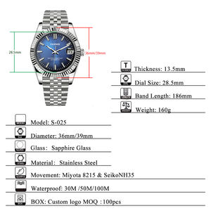 นาฬิกาจักรกลญี่ปุ่นคุณภาพสูง รุ่นปรับแต่งพิเศษ พร้อมกลไก NH35 และตัวเรือนแซฟไฟร์ - Product Image 2