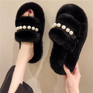 Pantuflas de gamuza suave de alta gama, aptas para uso en interiores y exteriores, pantuflas de invierno para mujer, cómodas y afelpadas, con función antideslizante. - Product Image 2