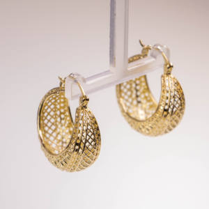 Women's Trendy Bohemian Hoop <b>Earrings</b> 18k <b>Gold</b> Silver Plated Copper <b>Vintage</b> Woven Hollow Bag Wedding Jewelry Wholesale - Product Image 5