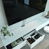 Support TV mural moderne de haute qualité, résistant à la moisissure, en acier, gain de place, pour chambre à coucher, salon, salle à manger et hôtel