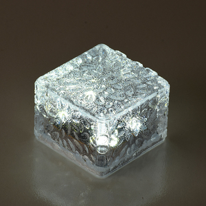 4 Led RGB con energía Solar empotrada al aire libre IP65 impermeable lámpara de cubitos de hielo cristal ladrillo luz cubierta piscina jardín calle piso pared - Product Image 5