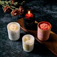 Trendige Handgefertigte 3D-Pfingstrosen-Duftkerze im Becher Geschenkset für Festliche Anlässe Raumduft-Dekoartikel