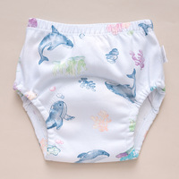 Kemikeai M0303 Culotte d'apprentissage pour bébé en coton tissé uni, imperméable et respirante, lavable, anti-fuite, pour usage quotidien, taille 27-35